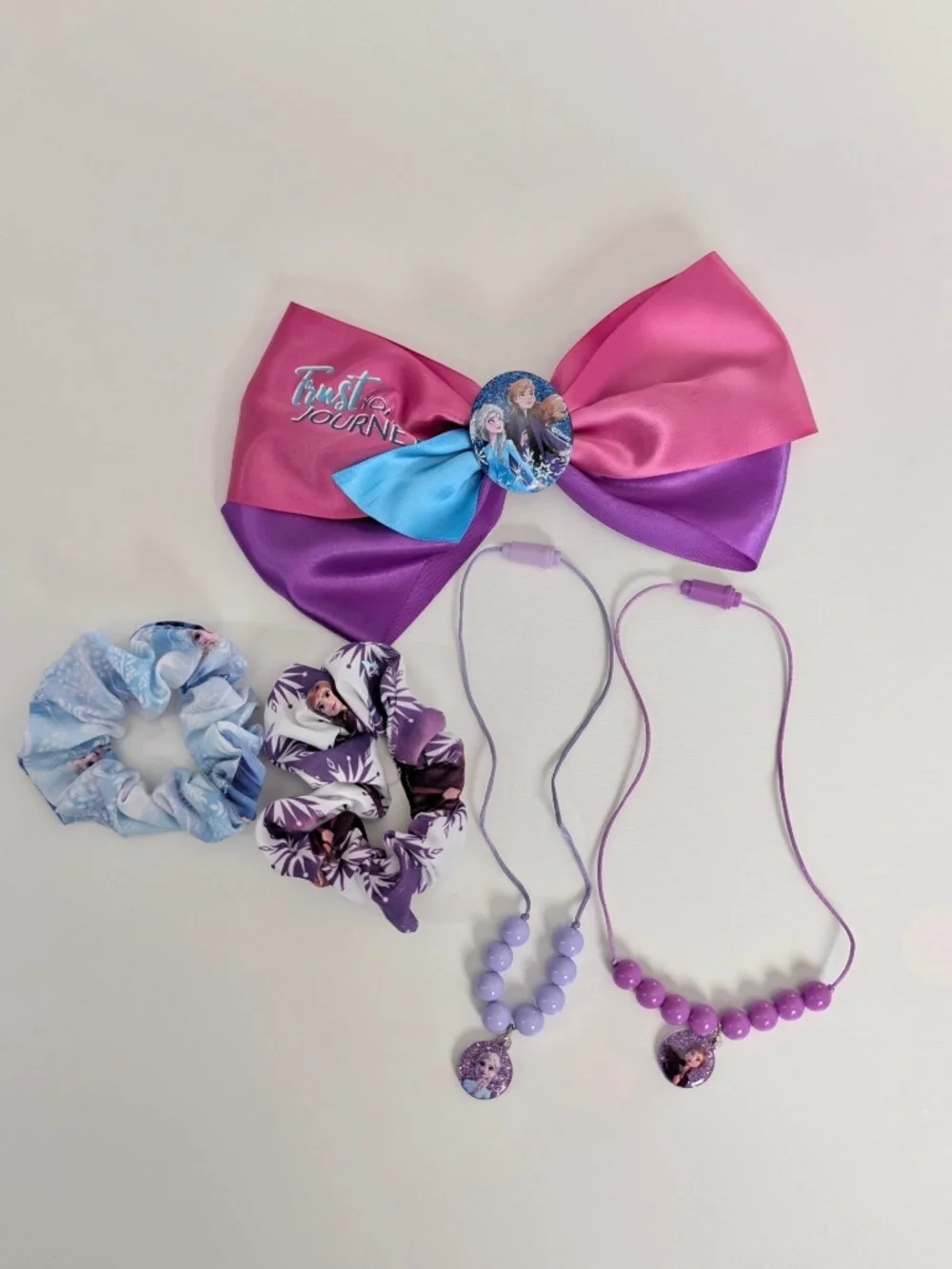 Disney Frozen 2 Hair Bow Barrette Accessories Scrunchy Necklaces Elsa Anna Clip